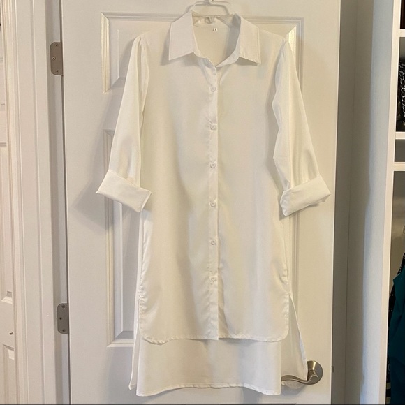 Dresses & Skirts - NWT White High-Low Shirt Dress